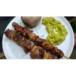 Pinchos con Papa y Guacamole